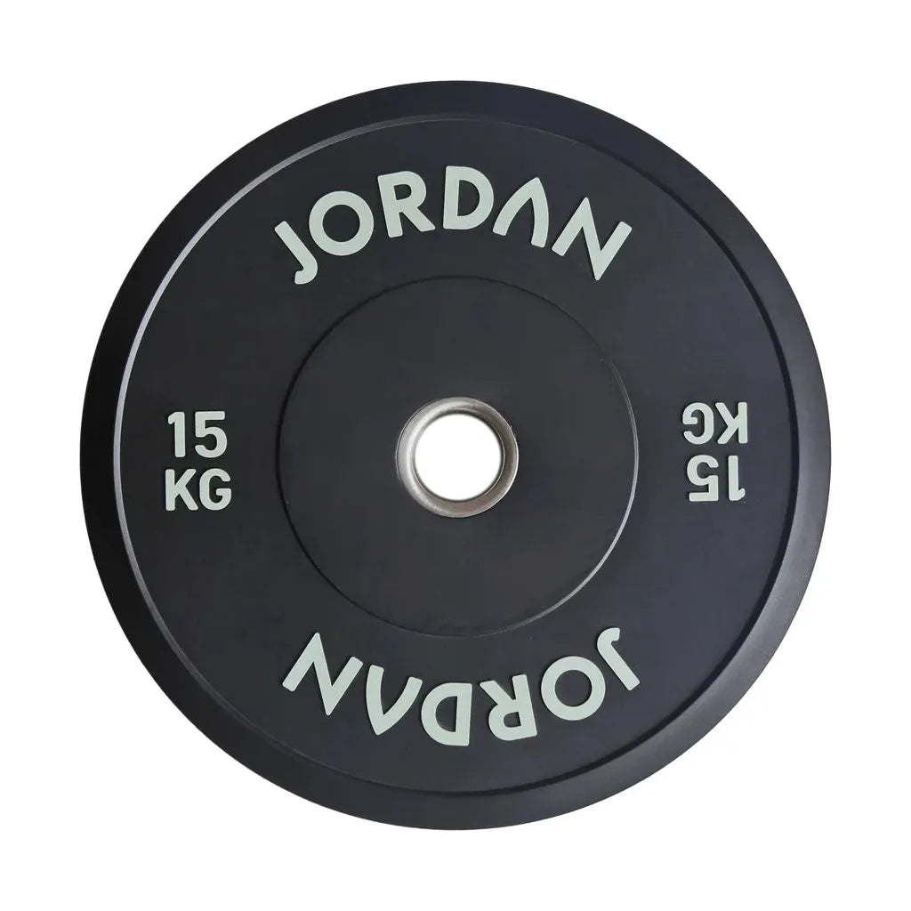 JORDAN 100kg Black Rubber Bumper Plate Set - 2x5kg, 2x10kg, 2x15kg, 2x20kg