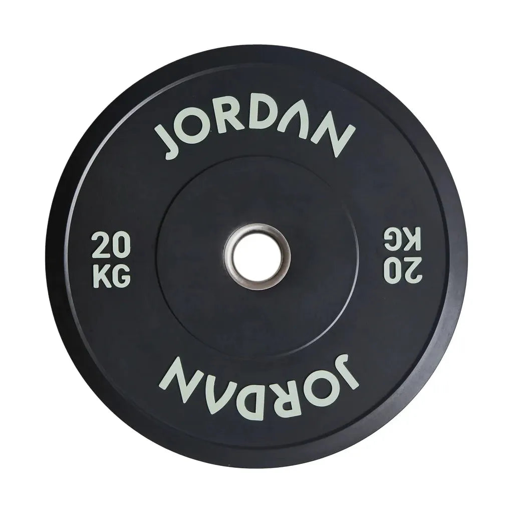 JORDAN 100kg Black Rubber Bumper Plate Set - 2x5kg, 2x10kg, 2x15kg, 2x20kg