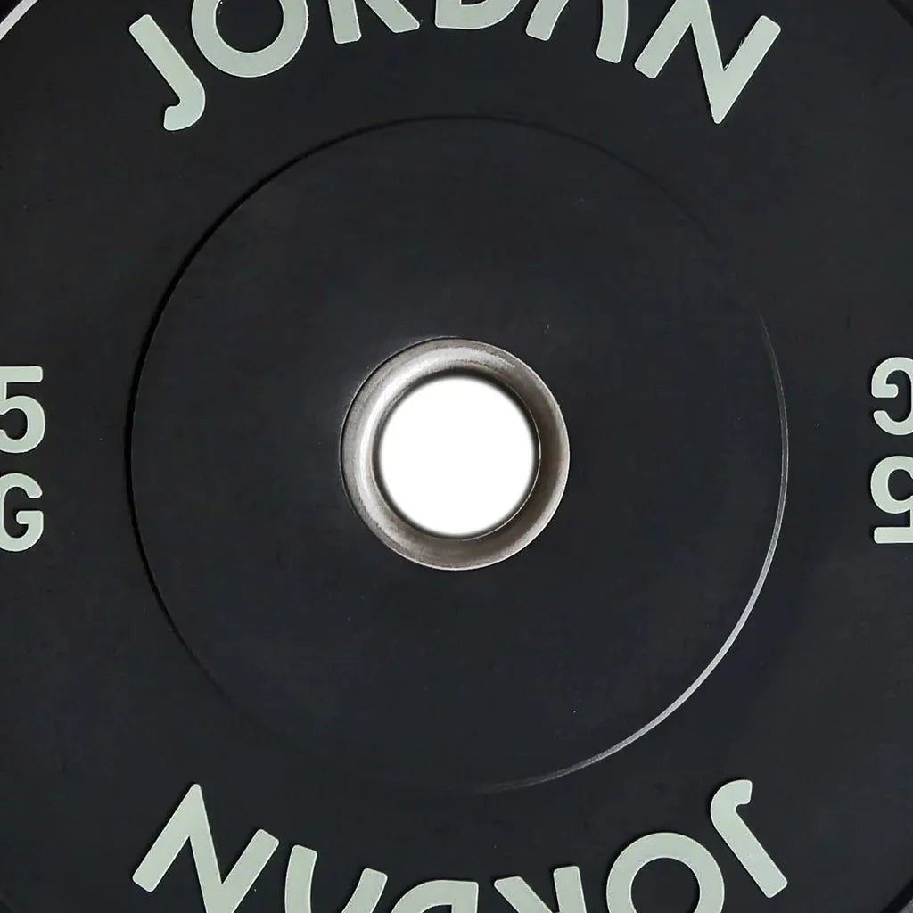 JORDAN 100kg Black Rubber Bumper Plate Set - 2x5kg, 2x10kg, 2x15kg, 2x20kg